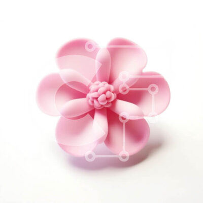 Intra Συλλεκτικό Ξύλινο Παζλ Plywood  4mm - Ροζ λουλούδι καρφίτσα σε άσπρο φόντο Σε Ξύλινο Κουτί - Διαστάσεις: 10x10 cm – 25 κομμάτια - Image 1