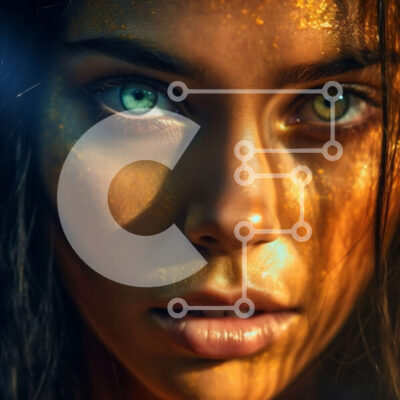 Intra Συλλεκτικό Ξύλινο Παζλ Plywood 4mm - Εκπληκτική εικόνα μιας γυναίκας σε χρυσό χρώμα σώματος με πράσινα μάτια Σε Ξύλινο Κουτί - Διαστάσεις: 10x10 cm – 25 κομμάτια - Image 1