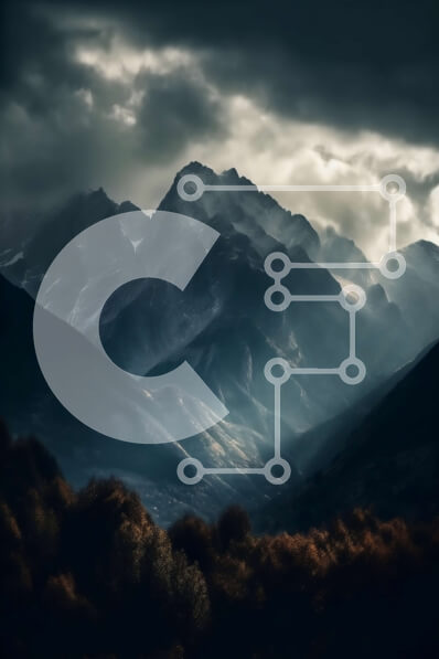 Intra Συλλεκτικό Ξύλινο Παζλ Plywood  4mm - Όμορφο ορεινό τοπίο με σκοτεινά σύννεφα και δέντρα Σε Ξύλινο Κουτί - Διαστάσεις: 10x10 cm – 25 κομμάτια