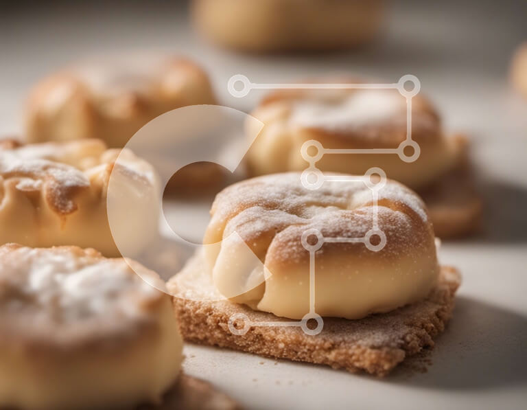 Intra Συλλεκτικό Ξύλινο Παζλ Plywood  4mm - Στοίβα από φρεσκοψημένα αρτοσκευάσματα με ζάχαρη άχνη Σε Ξύλινο Κουτί - Διαστάσεις: 10x10 cm – 25 κομμάτια