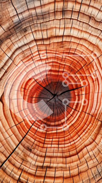 Intra Συλλεκτικό Ξύλινο Παζλ Plywood  4mm - Κοντινό πλάνο του κορμού δέντρου που δείχνει την εσωτερική δομή Σε Ξύλινο Κουτί - Διαστάσεις: 10x10 cm – 25 κομμάτια