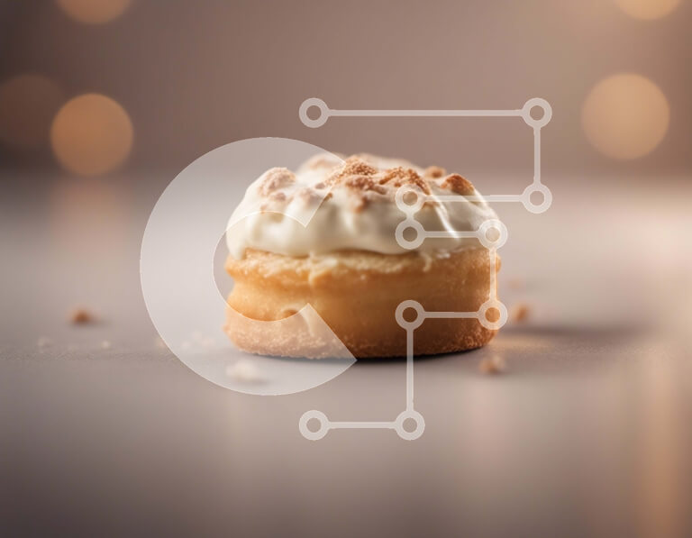 Intra Συλλεκτικό Ξύλινο Παζλ Plywood  4mm - Πλωτό ζαχαροπλαστείο κανέλας σε γκρι φόντο Σε Ξύλινο Κουτί - Διαστάσεις: 10x10 cm – 25 κομμάτια