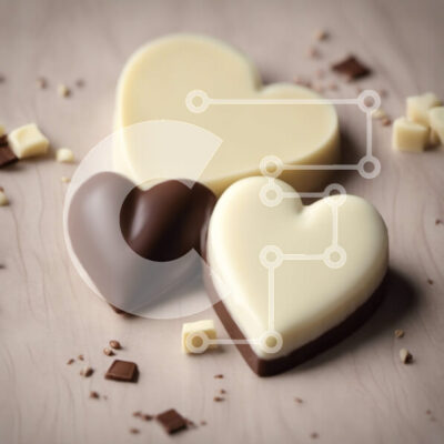 Intra Συλλεκτικό Ξύλινο Παζλ Plywood  4mm - Σοκολάτες σε σχήμα καρδιάς σε ξύλινη επιφάνεια Σε Ξύλινο Κουτί - Διαστάσεις: 10x10 cm – 25 κομμάτια - Image 1