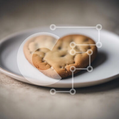 Intra Συλλεκτικό Ξύλινο Παζλ Plywood 4mm - Μπισκότο σε σχήμα καρδιάς σε λευκό πιάτο Σε Ξύλινο Κουτί - Διαστάσεις: 10x10 cm – 25 κομμάτια - Image 1