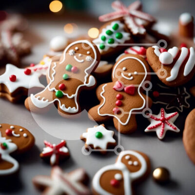 Intra Συλλεκτικό Ξύλινο Παζλ Plywood  4mm - Λαχταριστά μπισκότα μελόψωμο διακοσμημένα με γλάσο και ζαχαρωτά Σε Ξύλινο Κουτί - Διαστάσεις: 10x10 cm – 25 κομμάτια - Image 1