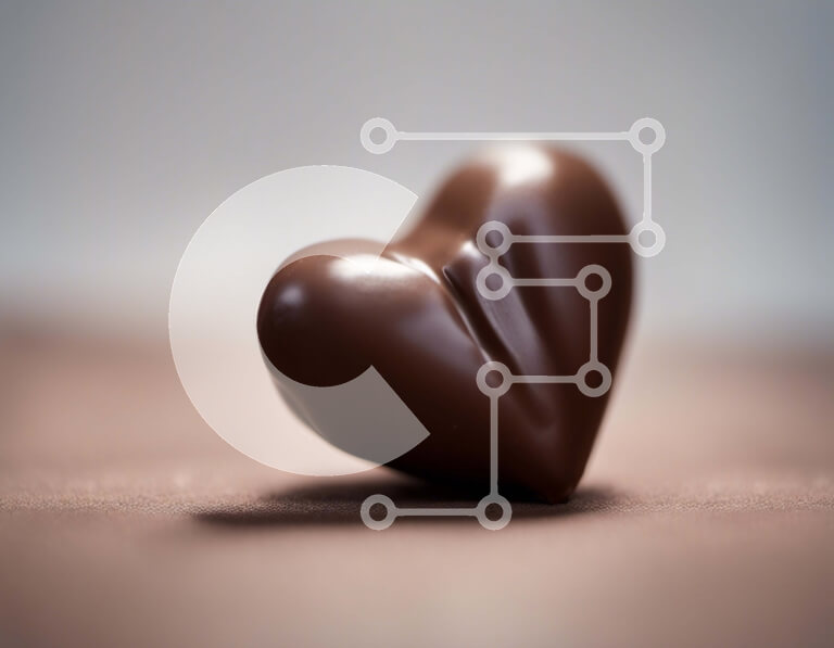 Intra Συλλεκτικό Ξύλινο Παζλ Plywood  4mm - Μπάρα μαύρης σοκολάτας σε σχήμα καρδιάς σε καφέ επιφάνεια Σε Ξύλινο Κουτί - Διαστάσεις: 10x10 cm – 25 κομμάτια