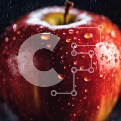 Intra Συλλεκτικό Ξύλινο Παζλ Plywood  4mm - Κόκκινο μήλο με σταγονίδια νερού Σε Ξύλινο Κουτί - Διαστάσεις: 10x10 cm – 25 κομμάτια - Image 1