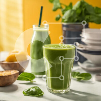 Intra Συλλεκτικό Ξύλινο Παζλ Plywood 4mm - Ποτήρι πράσινο Smoothie με φύλλα σπανακιού και λεμόνι Σε Ξύλινο Κουτί - Διαστάσεις: 10x10 cm – 25 κομμάτια - Image 1