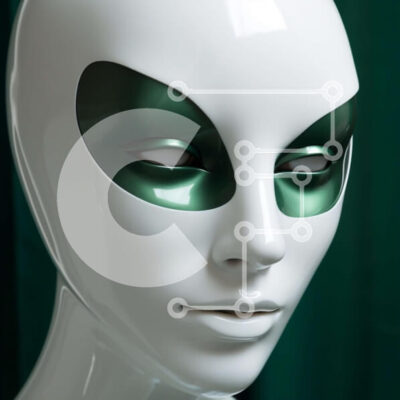 Intra Συλλεκτικό Ξύλινο Παζλ Plywood  4mm - Μανεκέν με λευκό πρόσωπο και πράσινα μάτια Σε Ξύλινο Κουτί - Διαστάσεις: 10x10 cm – 25 κομμάτια - Image 1