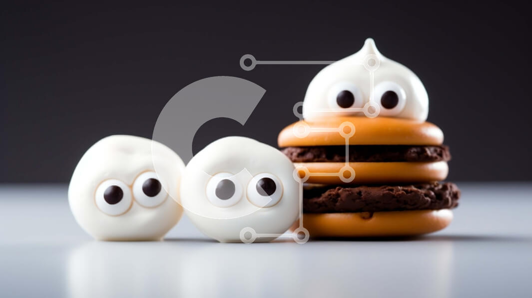 Intra Συλλεκτικό Ξύλινο Παζλ Plywood  4mm - Στοίβα από μπισκότα Oreo σοκολάτας με διακοσμητικά φαντάσματα Σε Ξύλινο Κουτί - Διαστάσεις: 10x10 cm – 25 κομμάτια