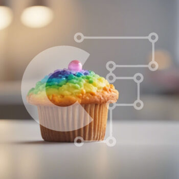 Intra Συλλεκτικό Ξύλινο Παζλ Plywood  4mm - Rainbow Cupcake σε ξύλινο τραπέζι Σε Ξύλινο Κουτί - Διαστάσεις: 10x10 cm – 25 κομμάτια - Image 1