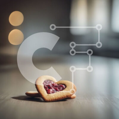 Intra Συλλεκτικό Ξύλινο Παζλ Plywood  4mm - Μπισκότα σε σχήμα καρδιάς σε ξύλινο τραπέζι Σε Ξύλινο Κουτί - Διαστάσεις: 10x10 cm – 25 κομμάτια - Image 1