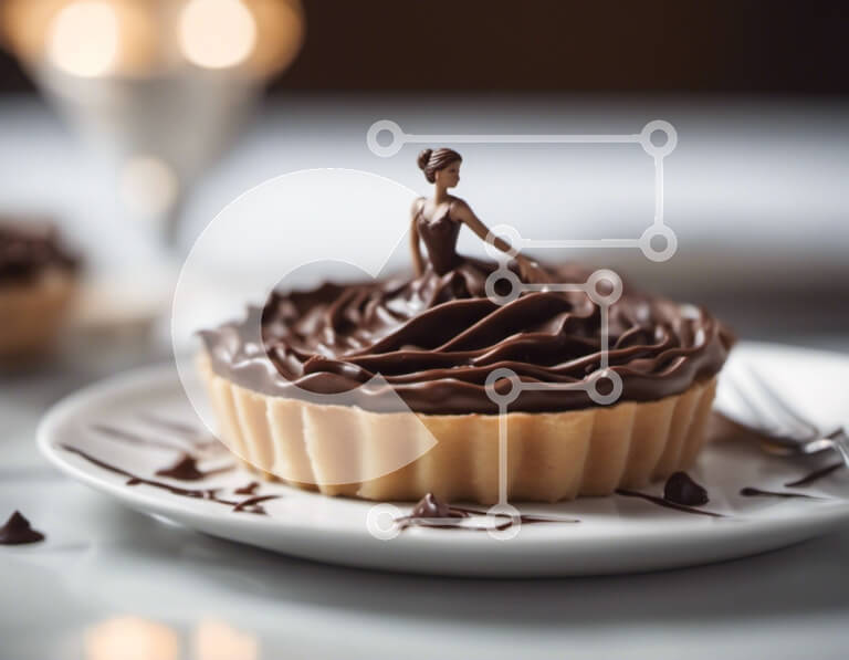 Intra Συλλεκτικό Ξύλινο Παζλ Plywood  4mm - Λαχταριστό επιδόρπιο με παγωμένο σοκολάτα με κομψή διακόσμηση Σε Ξύλινο Κουτί - Διαστάσεις: 10x10 cm – 25 κομμάτια