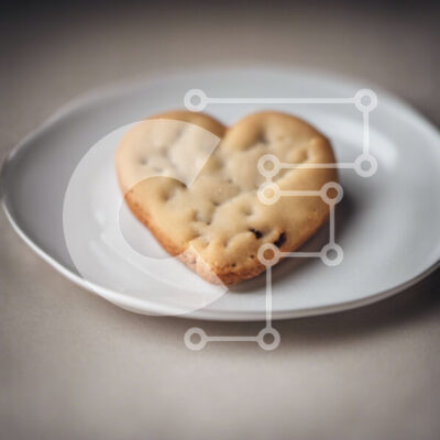 Intra Συλλεκτικό Ξύλινο Παζλ Plywood 4mm - Μπισκότο σε σχήμα καρδιάς σε λευκό πιάτο Σε Ξύλινο Κουτί - Διαστάσεις: 10x10 cm – 25 κομμάτια - Image 1