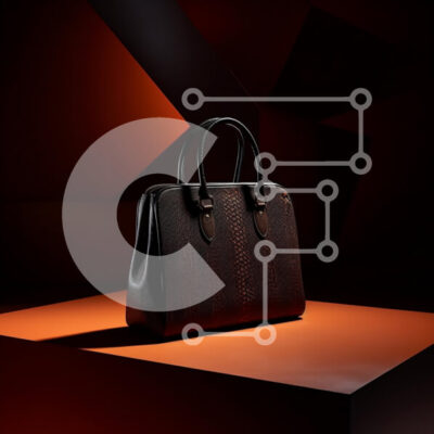 Intra Συλλεκτικό Ξύλινο Παζλ Plywood  4mm - Κομψή καφέ δερμάτινη τσάντα με μαύρο σχέδιο φιδιού Σε Ξύλινο Κουτί - Διαστάσεις: 10x10 cm – 25 κομμάτια - Image 1