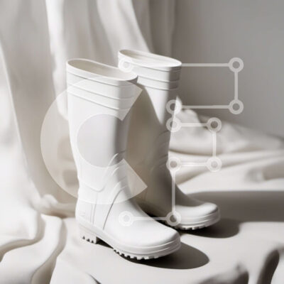 Intra Συλλεκτικό Ξύλινο Παζλ Plywood  4mm - Κομψές λευκές μπότες από καουτσούκ σε ύφασμα Σε Ξύλινο Κουτί - Διαστάσεις: 10x10 cm – 25 κομμάτια - Image 1