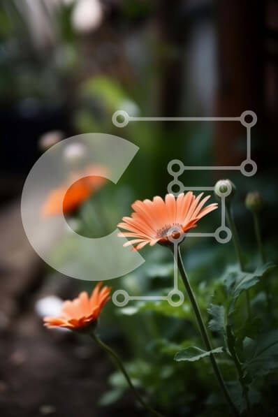 Intra Συλλεκτικό Ξύλινο Παζλ Plywood  4mm - Όμορφη φωτογραφία από κοντά με πορτοκαλί μαργαρίτες σε πλήρη άνθιση Σε Ξύλινο Κουτί - Διαστάσεις: 10x10 cm – 25 κομμάτια