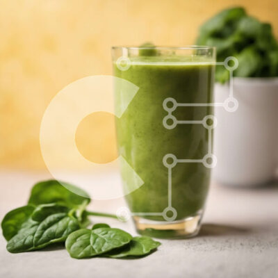 Intra Συλλεκτικό Ξύλινο Παζλ Plywood 4mm - Πράσινο Smoothie με φύλλα σπανακιού Σε Ξύλινο Κουτί - Διαστάσεις: 10x10 cm – 25 κομμάτια - Image 1