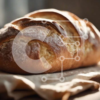 Intra Συλλεκτικό Ξύλινο Παζλ Plywood  4mm - Φρεσκοψημένο ψωμί σε ξύλινη σανίδα κοπής Σε Ξύλινο Κουτί - Διαστάσεις: 10x10 cm – 25 κομμάτια - Image 1