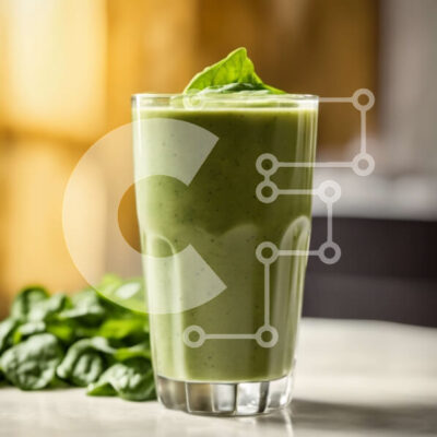 Intra Συλλεκτικό Ξύλινο Παζλ Plywood  4mm - Πράσινο Smoothie με φύλλα σπανακιού Σε Ξύλινο Κουτί - Διαστάσεις: 10x10 cm – 25 κομμάτια - Image 1