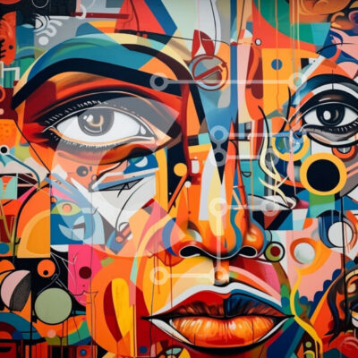 Intra Συλλεκτικό Ξύλινο Παζλ Plywood  4mm - Ζωντανό πορτρέτο μιας γυναίκας με πολύχρωμο φόντο Σε Ξύλινο Κουτί - Διαστάσεις: 10x10 cm – 25 κομμάτια - Image 1