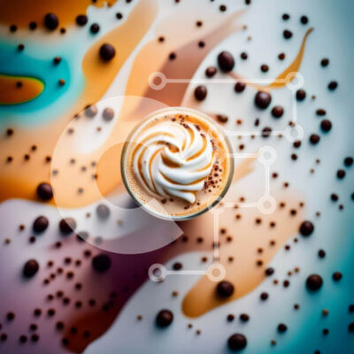 Intra Συλλεκτικό Ξύλινο Παζλ Plywood  4mm - Δελεαστική εικόνα μιας κούπας καφέ με σαντιγί και τσιπς σοκολάτας Σε Ξύλινο Κουτί - Διαστάσεις: 10x10 cm – 25 κομμάτια - Image 1