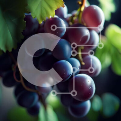 Intra Συλλεκτικό Ξύλινο Παζλ Plywood  4mm - Νόστιμη εικόνα των φρέσκων μωβ σταφυλιών σε ένα κλήμα Σε Ξύλινο Κουτί - Διαστάσεις: 10x10 cm – 25 κομμάτια - Image 1