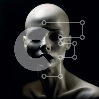 Intra Συλλεκτικό Ξύλινο Παζλ Plywood  4mm - Κομψό γυναικείο μανεκέν με ξανθά μαλλιά και λευκό πουκάμισο Σε Ξύλινο Κουτί - Διαστάσεις: 10x10 cm – 25 κομμάτια - Image 1