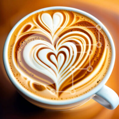 Intra Συλλεκτικό Ξύλινο Παζλ Plywood  4mm - Σχέδιο σε σχήμα καρδιάς από αφρό λευκής κούπας καφέ Σε Ξύλινο Κουτί - Διαστάσεις: 10x10 cm – 25 κομμάτια - Image 1