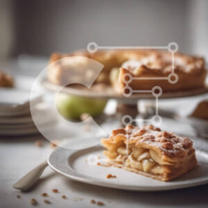 Intra Συλλεκτικό Ξύλινο Παζλ Plywood  4mm - Νόστιμη μηλόπιτα με νιφάδα κρούστας και πλούσια γέμιση Σε Ξύλινο Κουτί - Διαστάσεις: 10x10 cm – 25 κομμάτια