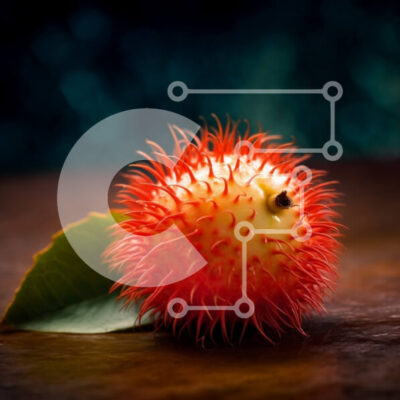 Intra Συλλεκτικό Ξύλινο Παζλ Plywood  4mm - Όμορφη εικόνα ενός κόκκινου φρούτου με πράσινα φύλλα σε ένα ξύλινο τραπέζι Σε Ξύλινο Κουτί - Διαστάσεις: 10x10 cm – 25 κομμάτια - Image 1