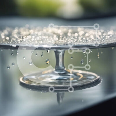 Intra Συλλεκτικό Ξύλινο Παζλ Plywood  4mm - Διαφανές γυάλινο σταντ για κέικ με σταγονίδια νερού Σε Ξύλινο Κουτί - Διαστάσεις: 10x10 cm – 25 κομμάτια - Image 1