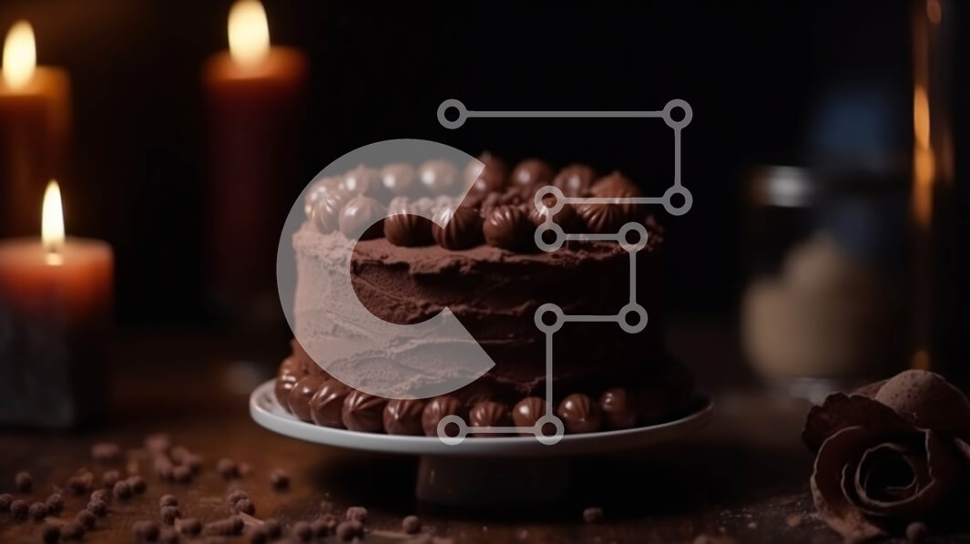 Intra Συλλεκτικό Ξύλινο Παζλ Plywood  4mm - Λαχταριστό κέικ σοκολάτας με κεριά στο τραπέζι Σε Ξύλινο Κουτί - Διαστάσεις: 10x10 cm – 25 κομμάτια