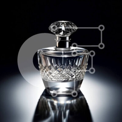 Intra Συλλεκτικό Ξύλινο Παζλ Plywood  4mm - Κομψό διαφανές γυάλινο μπουκάλι αρώματος με σχέδιο σε σχήμα διαμαντιού και ασημένιο καπάκι Σε Ξύλινο Κουτί - Διαστάσεις: 10x10 cm – 25 κομμάτια - Image 1