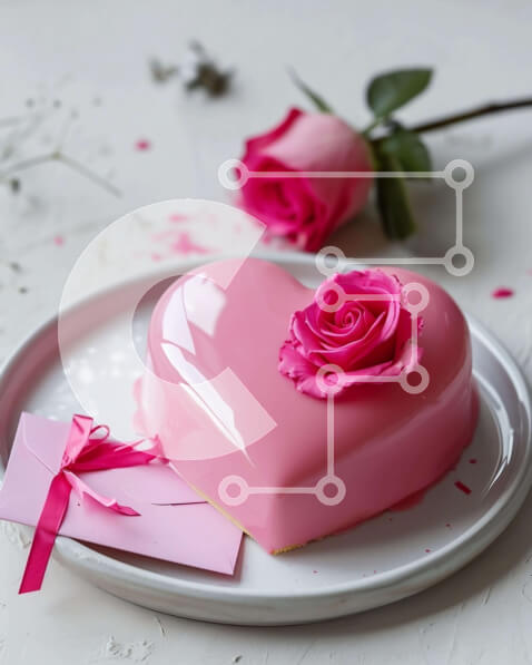 Intra Συλλεκτικό Ξύλινο Παζλ Plywood  4mm - Τούρτα σε σχήμα καρδιάς με τριαντάφυλλα, φάκελο και δωροκάρτα Σε Ξύλινο Κουτί - Διαστάσεις: 10x10 cm – 25 κομμάτια