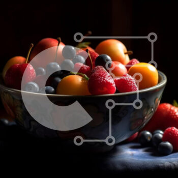 Intra Συλλεκτικό Ξύλινο Παζλ Plywood  4mm - Φρέσκο ​​και πολύχρωμο μπολ με ανάμεικτα μούρα και φρούτα Σε Ξύλινο Κουτί - Διαστάσεις: 10x10 cm – 25 κομμάτια - Image 1