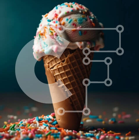 Intra Συλλεκτικό Ξύλινο Παζλ Plywood  4mm - Λαχταριστό χωνάκι παγωτού βανίλιας με πολύχρωμα ψεκάσματα Σε Ξύλινο Κουτί - Διαστάσεις: 10x10 cm – 25 κομμάτια - Image 1