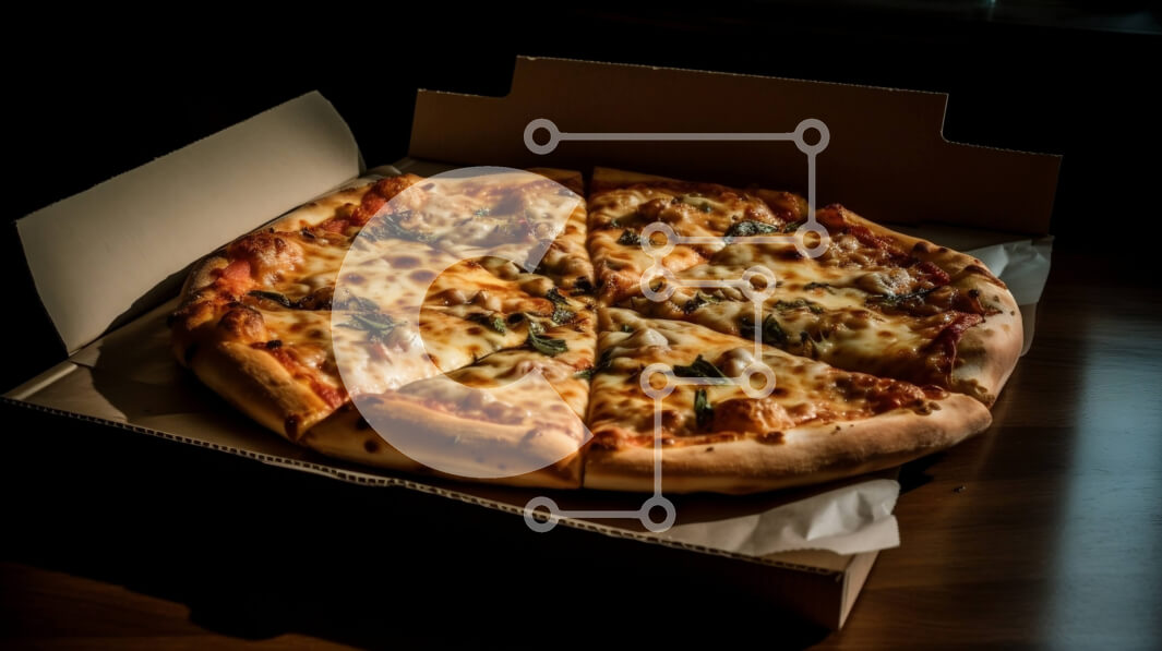 Intra Συλλεκτικό Ξύλινο Παζλ Plywood  4mm - Λαχταριστή πίτσα με μοτσαρέλα, σάλτσα ντομάτας, μανιτάρια και σπανάκι Σε Ξύλινο Κουτί - Διαστάσεις: 10x10 cm – 25 κομμάτια