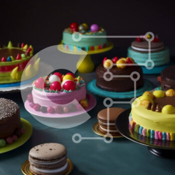 Intra Συλλεκτικό Ξύλινο Παζλ Plywood  4mm - Φωτεινές και γιορτινές τούρτες γενεθλίων για την επόμενη γιορτή σας Σε Ξύλινο Κουτί - Διαστάσεις: 10x10 cm – 25 κομμάτια - Image 1