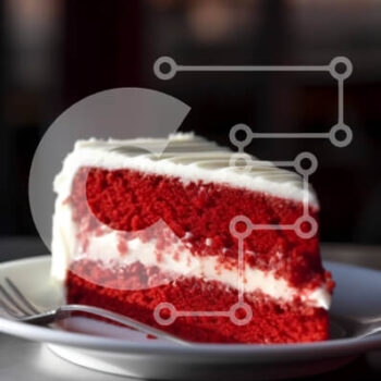 Intra Συλλεκτικό Ξύλινο Παζλ Plywood  4mm - Red Velvet Cake με σαντιγί παγωμένο σε λευκό πιάτο Σε Ξύλινο Κουτί - Διαστάσεις: 10x10 cm – 25 κομμάτια - Image 1