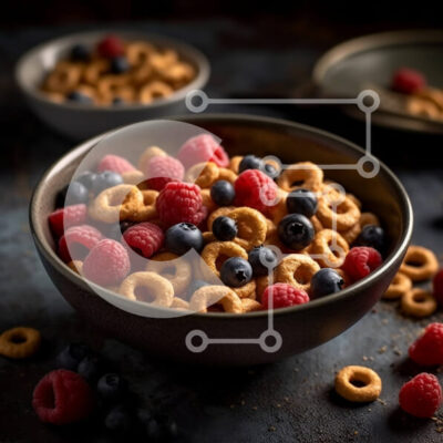 Intra Συλλεκτικό Ξύλινο Παζλ Plywood 4mm - Υγιεινό πρωινό με δημητριακά, βατόμουρα και σμέουρα Σε Ξύλινο Κουτί - Διαστάσεις: 10x10 cm – 25 κομμάτια - Image 1