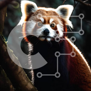 Intra Συλλεκτικό Ξύλινο Παζλ Plywood  4mm - Αξιολάτρευτη εικόνα ενός κόκκινου πάντα στο δάσος Σε Ξύλινο Κουτί - Διαστάσεις: 10x10 cm – 25 κομμάτια - Image 1