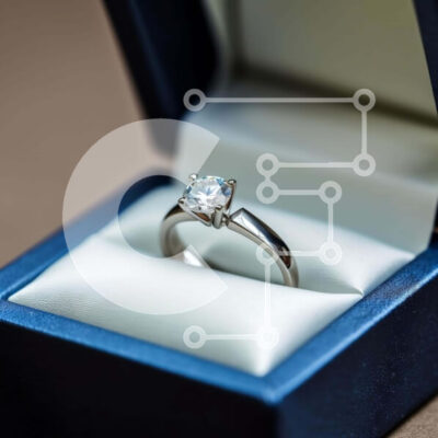 Intra Συλλεκτικό Ξύλινο Παζλ Plywood  4mm - Δαχτυλίδι αρραβώνων σε μπλε κουτί δώρου Σε Ξύλινο Κουτί - Διαστάσεις: 10x10 cm – 25 κομμάτια - Image 1