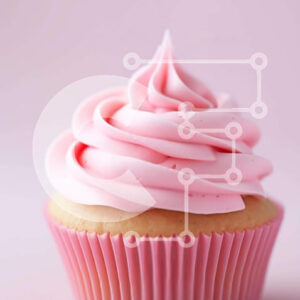 Intra Συλλεκτικό Ξύλινο Παζλ Plywood  4mm - Νόστιμο cupcake με ροζ παγετό σε υπόλευκο φόντο Σε Ξύλινο Κουτί - Διαστάσεις: 10x10 cm – 25 κομμάτια