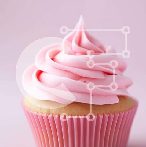 Intra Συλλεκτικό Ξύλινο Παζλ Plywood  4mm - Νόστιμο cupcake με ροζ παγετό σε υπόλευκο φόντο Σε Ξύλινο Κουτί - Διαστάσεις: 10x10 cm – 25 κομμάτια - Image 1