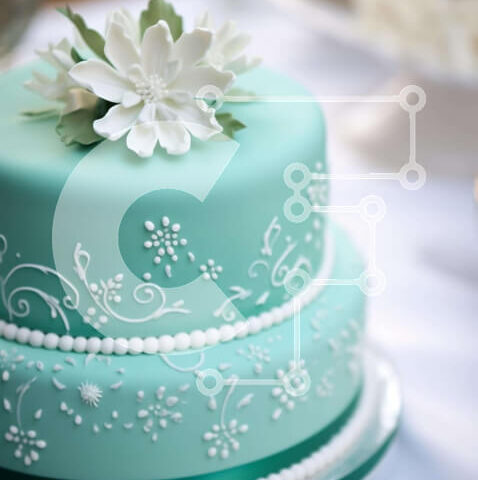 Intra Συλλεκτικό Ξύλινο Παζλ Plywood  4mm - Κέικ κιρκίρι με λευκά λουλούδια και πράσινες διακοσμήσεις Σε Ξύλινο Κουτί - Διαστάσεις: 10x10 cm – 25 κομμάτια - Image 1