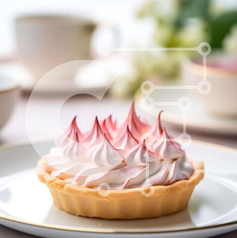 Intra Συλλεκτικό Ξύλινο Παζλ Plywood  4mm - Πίτα με από πάνω μαρέγκα με τσάι και καφέ Σε Ξύλινο Κουτί - Διαστάσεις: 10x10 cm – 25 κομμάτια - Image 1