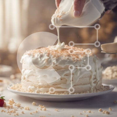 Intra Συλλεκτικό Ξύλινο Παζλ Plywood  4mm - Κέικ σε στρώσεις με Λευκό Πάγωμα και Νιφάδες Καρύδας Σε Ξύλινο Κουτί - Διαστάσεις: 10x10 cm – 25 κομμάτια - Image 1