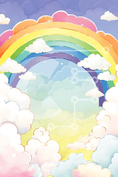 Intra Συλλεκτικό Ξύλινο Παζλ Plywood  4mm - Πολύχρωμο ουράνιο τόξο και σύννεφα στον ουρανό Σε Ξύλινο Κουτί - Διαστάσεις: 10x10 cm – 25 κομμάτια