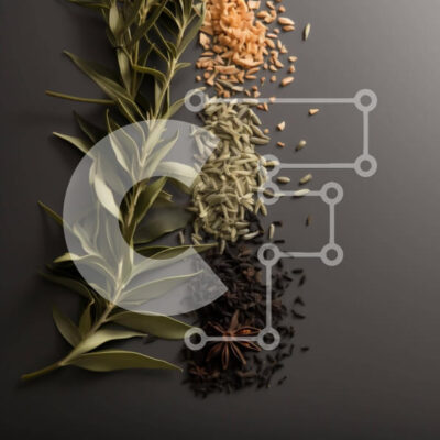 Intra Συλλεκτικό Ξύλινο Παζλ Plywood  4mm - Διάφορα μπαχαρικά και βότανα σε μαύρο φόντο Σε Ξύλινο Κουτί - Διαστάσεις: 10x10 cm – 25 κομμάτια - Image 1